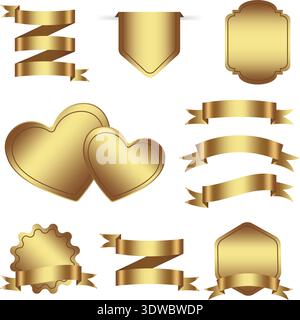 Wedding Label Decoration Elements Collection, can be used for business designs, presentation designs or any suitable designs. Stock Vector