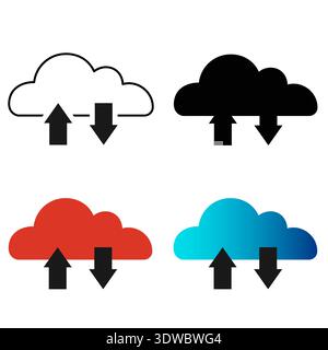 Abstract Cloud Storage Silhouette Illustration, can be used for business designs, presentation designs or any suitable designs. Stock Vector