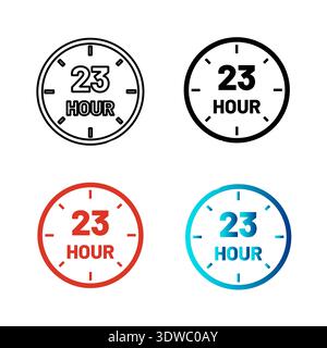 Abstract 23 Hour Silhouette Illustration, can be used for business designs, presentation designs or any suitable designs. Stock Vector