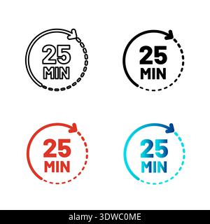 Abstract 25 Minutes Silhouette Illustration, can be used for business designs, presentation designs or any suitable designs. Stock Vector