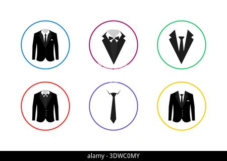 Suit Vector Icons Set, can be used for business designs, presentation designs or any suitable designs. Stock Vector