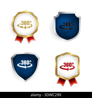 Abstract 360 Degree Rotate Badge and Label Collection, can be used for business designs, presentation designs or any suitable designs. Stock Vector