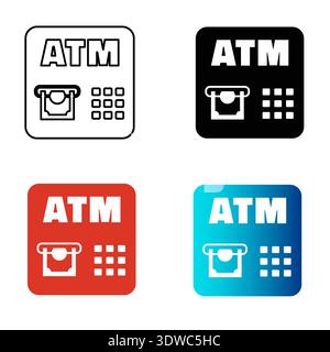 Abstract ATM Silhouette Illustration, can be used for business designs, presentation designs or any suitable designs. Stock Vector