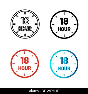 Abstract 18 Hour Silhouette Illustration, can be used for business designs, presentation designs or any suitable designs. Stock Vector