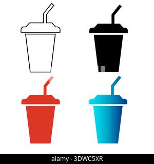 Abstract Drink Silhouette Illustration, can be used for business designs, presentation designs or any suitable designs. Stock Vector