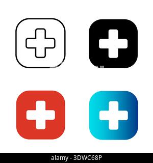 Abstract Add Plus Silhouette Illustration, can be used for business designs, presentation designs or any suitable designs. Stock Vector