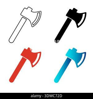 Abstract Battle Axe Silhouette Illustration, can be used for business designs, presentation designs or any suitable designs. Stock Vector