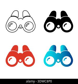 Abstract Binoculars Silhouette Illustration, can be used for business designs, presentation designs or any suitable designs. Stock Vector