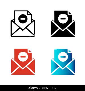 Abstract Email Unsubscribe Silhouette Illustration, can be used for business designs, presentation designs or any suitable designs. Stock Vector