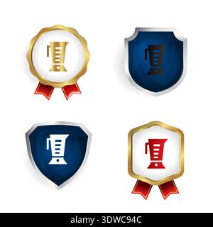 Abstract Blender or Kitchen Mixer Badge and Label Collection, can be used for business designs, presentation designs or any suitable designs. Stock Vector