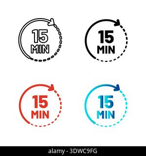 Abstract 15 Minutes Silhouette Illustration, can be used for business designs, presentation designs or any suitable designs. Stock Vector