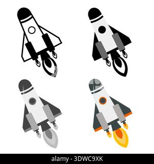 Abstract Flat Space Silhouette Illustration, can be used for business designs, presentation designs or any suitable designs. Stock Vector
