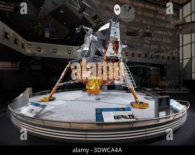 The Apollo 11 Lunar Module ascent stage is photographed from the ...