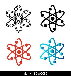 Abstract Atom Science Silhouette Illustration, can be used for business designs, presentation designs or any suitable designs. Stock Vector