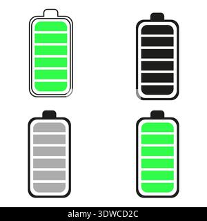 Abstract Battery Full Charge Silhouette Illustration, can be used for business designs, presentation designs or any suitable designs. Stock Vector