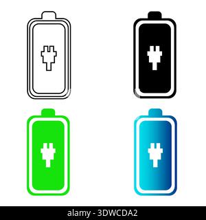 Abstract Charging a Battery Silhouette Illustration, can be used for business designs, presentation designs or any suitable designs. Stock Vector