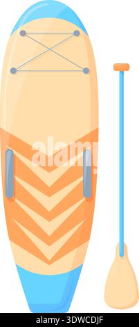 Sup board cartoon icon. Summer paddle activity isolated on white background Stock Vector