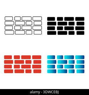 Abstract Brick Wall Silhouette Illustration, can be used for business designs, presentation designs or any suitable designs. Stock Vector