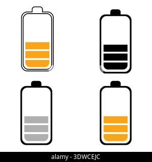 Abstract Battery Half Charge Silhouette Illustration, can be used for business designs, presentation designs or any suitable designs. Stock Vector