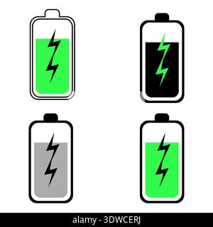 Abstract Battery Fast Charging Silhouette Illustration, can be used for business designs, presentation designs or any suitable designs. Stock Vector