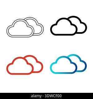 Abstract Clouds Silhouette Illustration, can be used for business designs, presentation designs or any suitable designs. Stock Vector