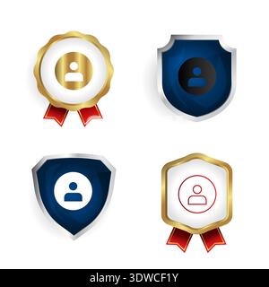 Abstract User Profile Badge and Label Collection, can be used for business designs, presentation designs or any suitable designs. Stock Vector