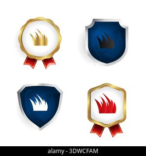 Abstract Grass Badge and Label Collection, can be used for business designs, presentation designs or any suitable designs. Stock Vector