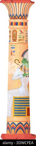 Pharaoh column. Old egyptian pillar cartoon icon isolated on white background Stock Vector