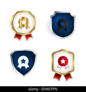 Abstract Star Badge Badge and Label Collection, can be used for business designs, presentation designs or any suitable designs. Stock Vector