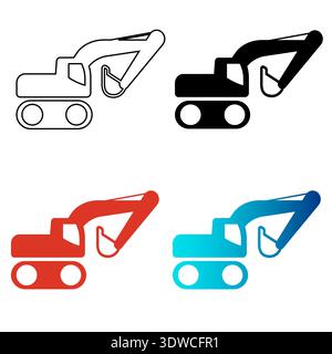 Abstract Construction Excavator Silhouette Illustration, can be used for business designs, presentation designs or any suitable designs. Stock Vector