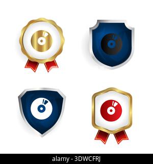 Abstract CD Badge and Label Collection, can be used for business designs, presentation designs or any suitable designs. Stock Vector