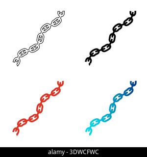 Abstract Chain Silhouette Illustration, can be used for business designs, presentation designs or any suitable designs. Stock Vector