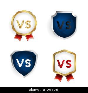 Abstract Versus VS Badge and Label Collection, can be used for business designs, presentation designs or any suitable designs. Stock Vector