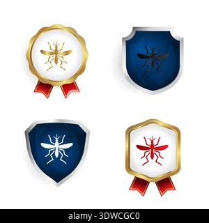 Abstract Mosquito Badge and Label Collection, can be used for business designs, presentation designs or any suitable designs. Stock Vector