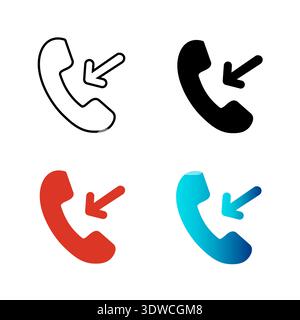 Abstract Incoming Call Silhouette Illustration, can be used for business designs, presentation designs or any suitable designs. Stock Vector