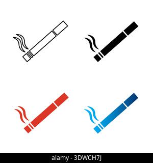 Abstract Cigarette Smoking Silhouette Illustration, can be used for business designs, presentation designs or any suitable designs. Stock Vector