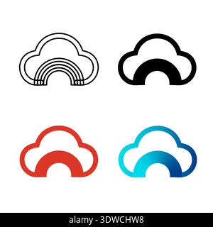 Abstract Cloud Rainbow Silhouette Illustration, can be used for business designs, presentation designs or any suitable designs. Stock Vector