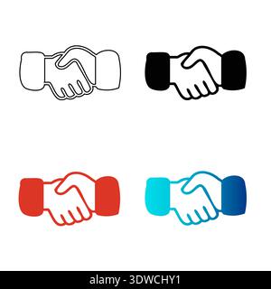 Abstract Hand Shake Silhouette Illustration, can be used for business designs, presentation designs or any suitable designs. Stock Vector