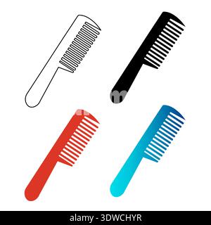 Abstract Hair Comb Silhouette Illustration, can be used for business designs, presentation designs or any suitable designs. Stock Vector