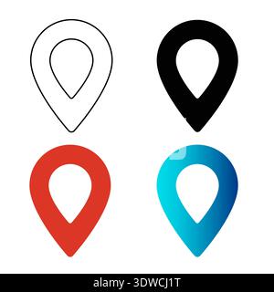 Abstract Location Silhouette Illustration, can be used for business designs, presentation designs or any suitable designs. Stock Vector
