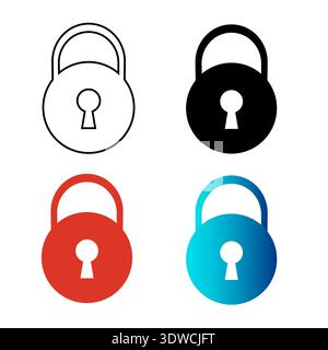 Abstract Lock Silhouette Illustration, can be used for business designs, presentation designs or any suitable designs. Stock Vector