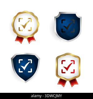 Abstract Done Badge and Label Collection, can be used for business designs, presentation designs or any suitable designs. Stock Vector