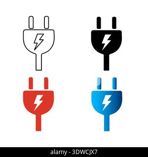 Abstract Electric Plug Silhouette Illustration, can be used for business designs, presentation designs or any suitable designs. Stock Vector