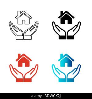 Abstract Home Insurance Silhouette Illustration, can be used for business designs, presentation designs or any suitable designs. Stock Vector