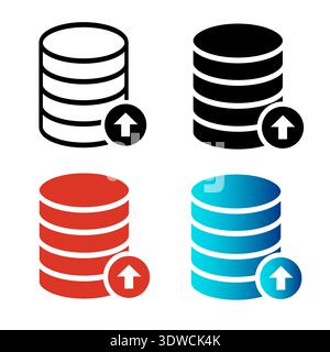 Abstract Database Upload Silhouette Illustration, can be used for business designs, presentation designs or any suitable designs. Stock Vector