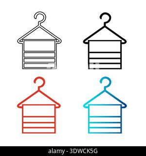 Abstract Hanger Towel Silhouette Illustration, can be used for business designs, presentation designs or any suitable designs. Stock Vector
