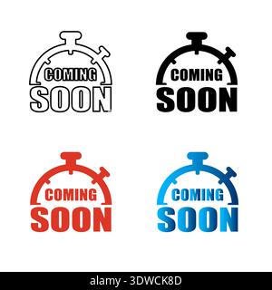 Abstract Coming Soon Silhouette Illustration, can be used for business designs, presentation designs or any suitable designs. Stock Vector
