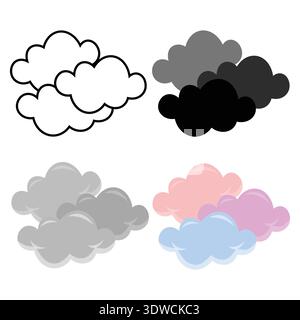 Abstract Modern Cloudy Weather Silhouette Illustration, can be used for business designs, presentation designs or any suitable designs. Stock Vector