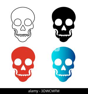 Abstract Human Skull Silhouette Illustration, can be used for business designs, presentation designs or any suitable designs. Stock Vector
