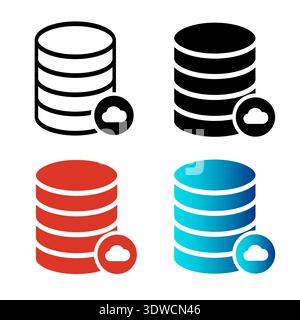 Abstract Database Cloud Silhouette Illustration, can be used for business designs, presentation designs or any suitable designs. Stock Vector